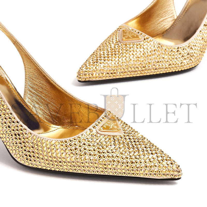 PRADA CRYSTAL SATIN SLINGBACK PUMPS PRADA CRYSTAL SATIN SLINGBACK PUMPS